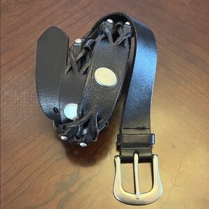 Genuine Leather Belt with Silver Accents by Lauren Ralph Lauren